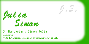 julia simon business card