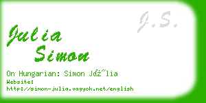 julia simon business card